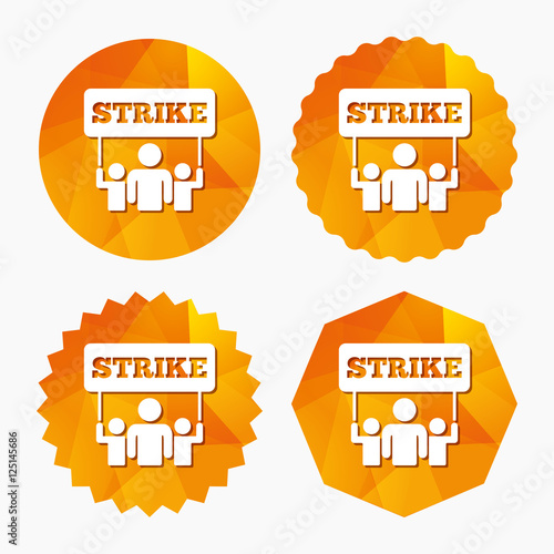 Strike sign icon. Group of people symbol.