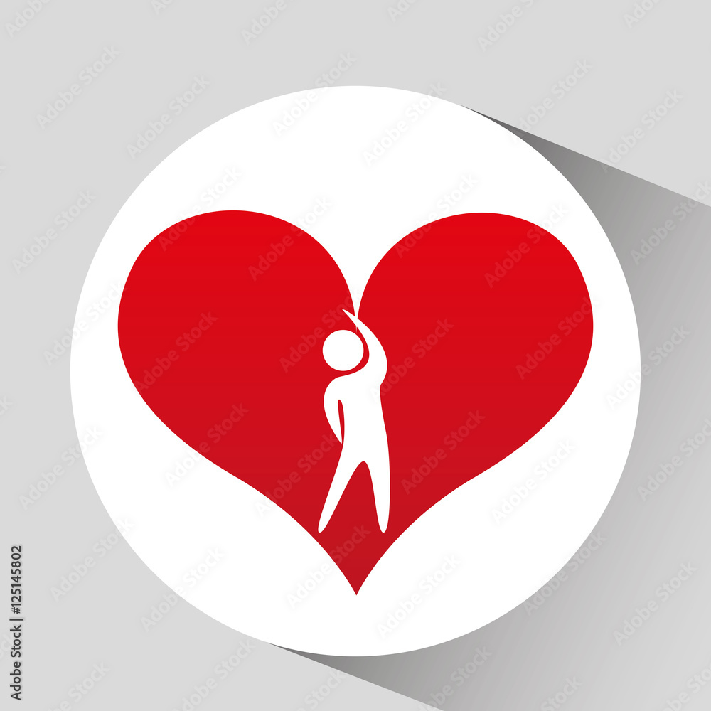 athlete silhouette heart beat streching vector illustration athlete silhouette heart beat streching vector illustration