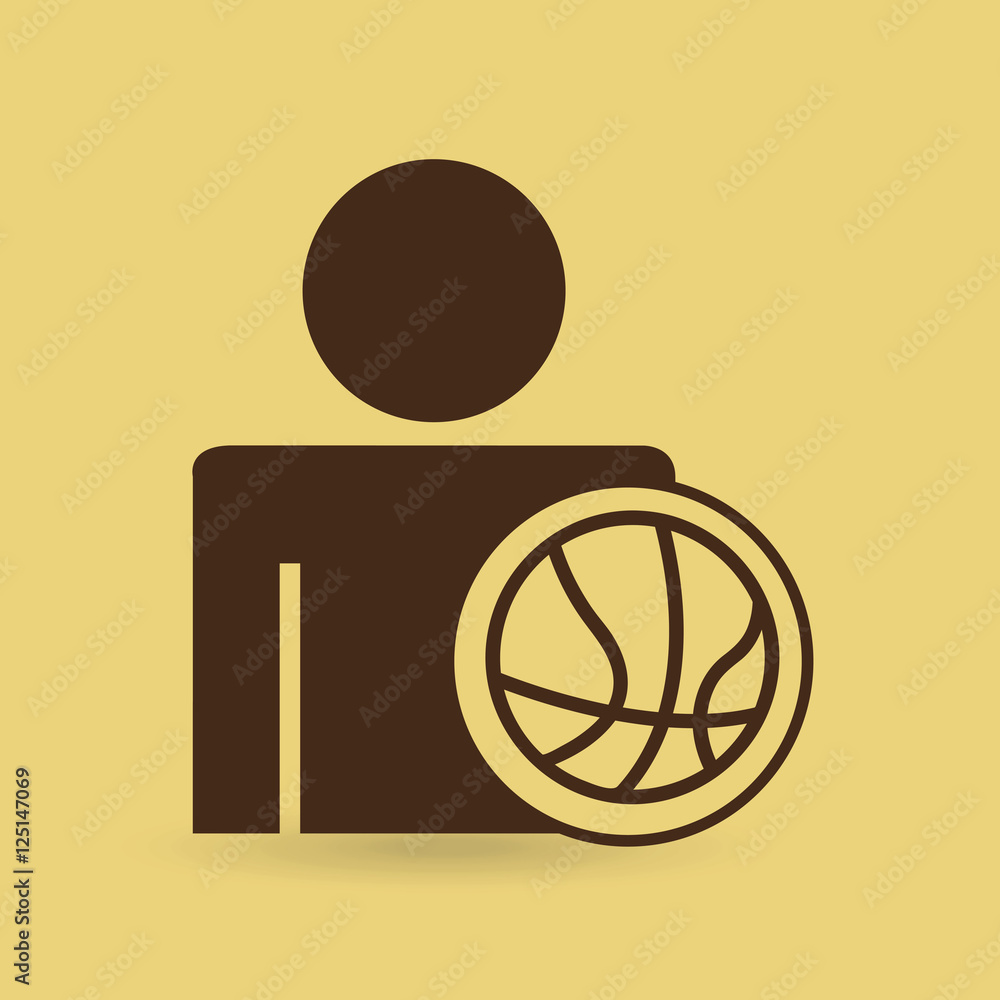 Fototapeta premium man baskette ball design icon vector illustration eps 10