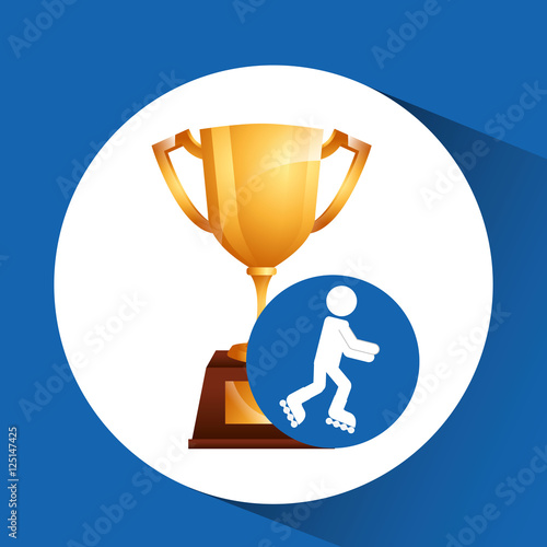extreme sport avatar inline skate vector illustration eps 10