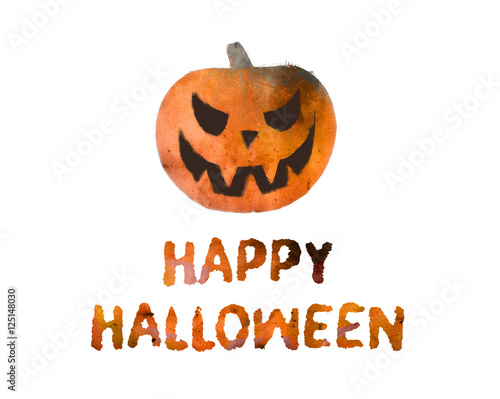 Halloween pumpkin on white background