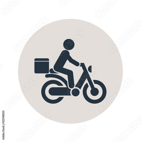 Icono plano reparto domicilio en circulo gris