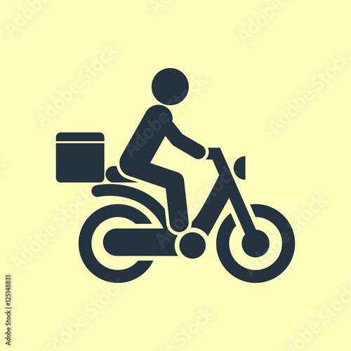 Icono plano reparto domicilio en fondo amarillo