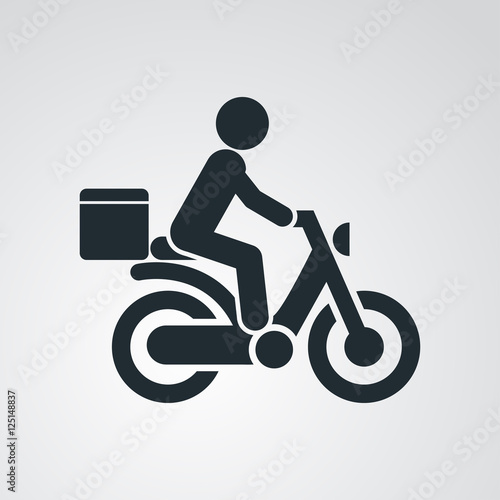 Icono plano reparto domicilio en fondo degradado