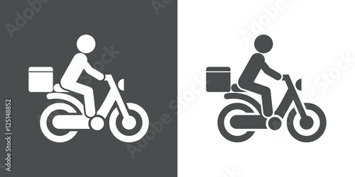 Icono plano reparto domicilio gris y blanco