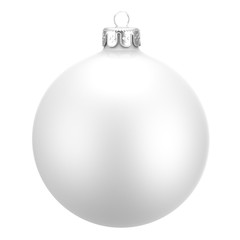 Silver christmas ball isolated on white background