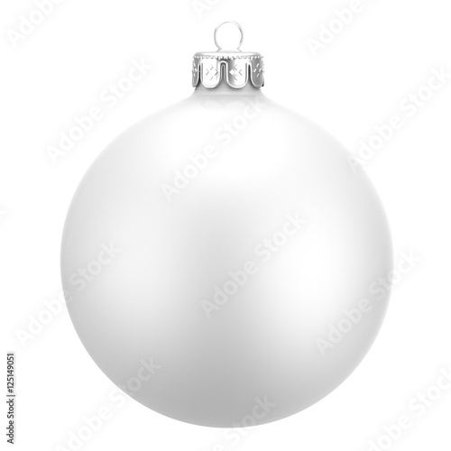 Silver christmas ball isolated on white background