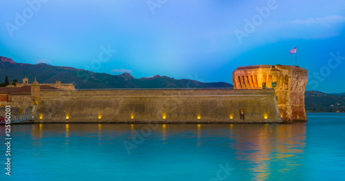 Old town and harbor of Portoferraio of  isola d'Elba, Elba island in Tuscany region, Italy.