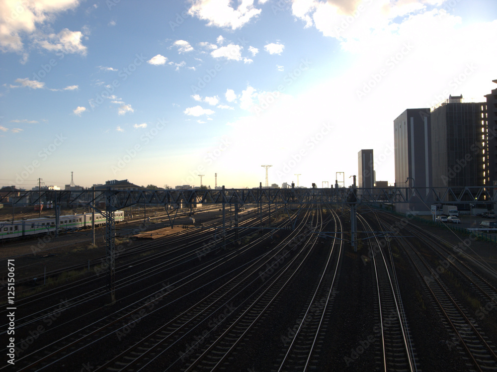 Fototapeta premium 朝の路線