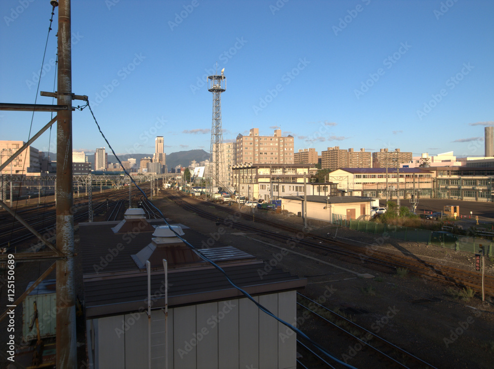 Obraz premium 朝の路線