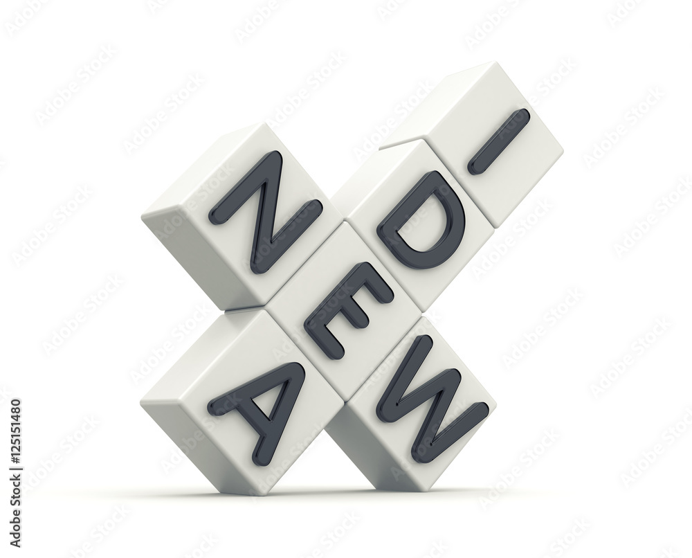 3D people and cubes with words - new idea. Red and blue cube. 3d illustration 3D people and cubes with words - new idea. Red and blue cube. 3d illustration