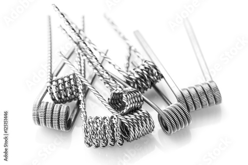 Mix coils for vaping on a white background photo