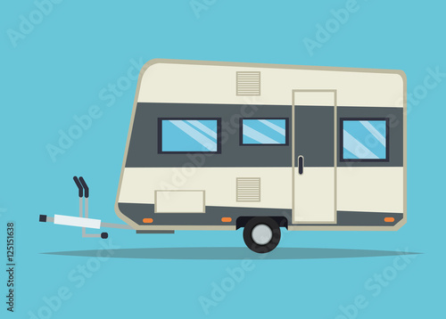 Trailer house icon. Vehicle transportation travel and trip theme. Colorful design. Vector illustration