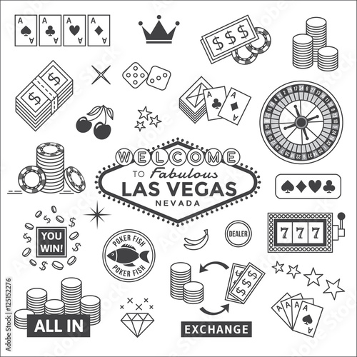 Gambling icons set