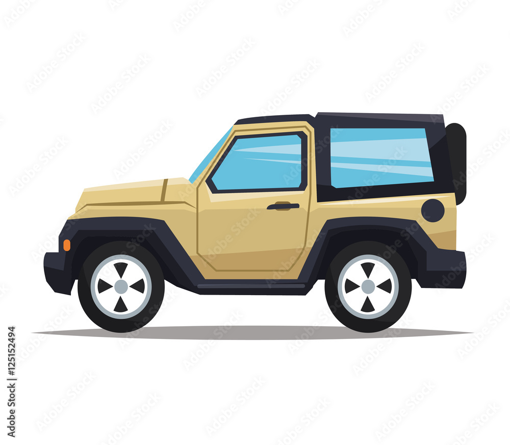 Jeep icon. Vehicle transportation travel and trip theme. Colorful design. Vector illustration