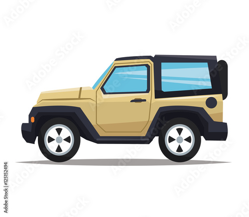 Jeep icon. Vehicle transportation travel and trip theme. Colorful design. Vector illustration