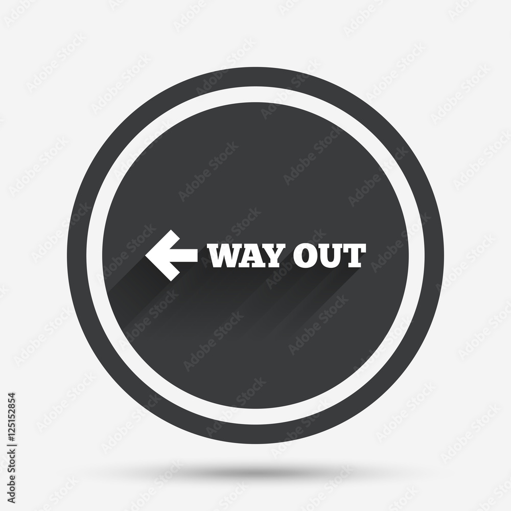 Way out left sign icon. Arrow symbol. Way out left sign icon. Arrow symbol.
