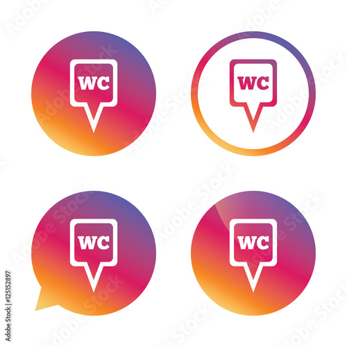 WC Toilet sign icon. Restroom symbol.