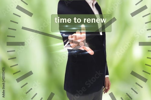 Canvas Print business, technology, internet and networking concept - businessman pressing tim
