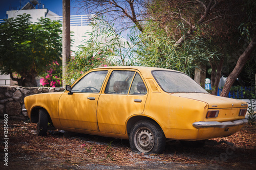 Old yellow car