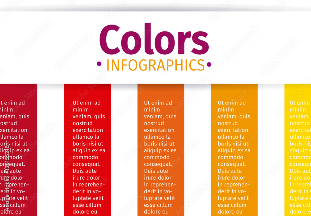 Warm Tone Vertical Ribbon Tab Infographic 1 plantilla de Stock | Adobe Stock