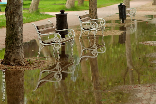 Rainy summer - gloomy days at a holidays resort