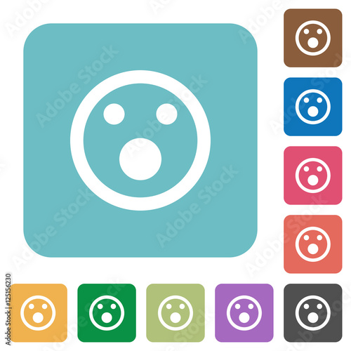 Shocked emoticon flat icons