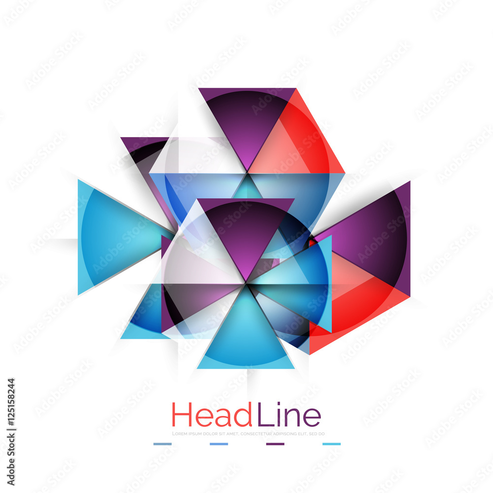 Fototapeta premium Colorful triangles on white background