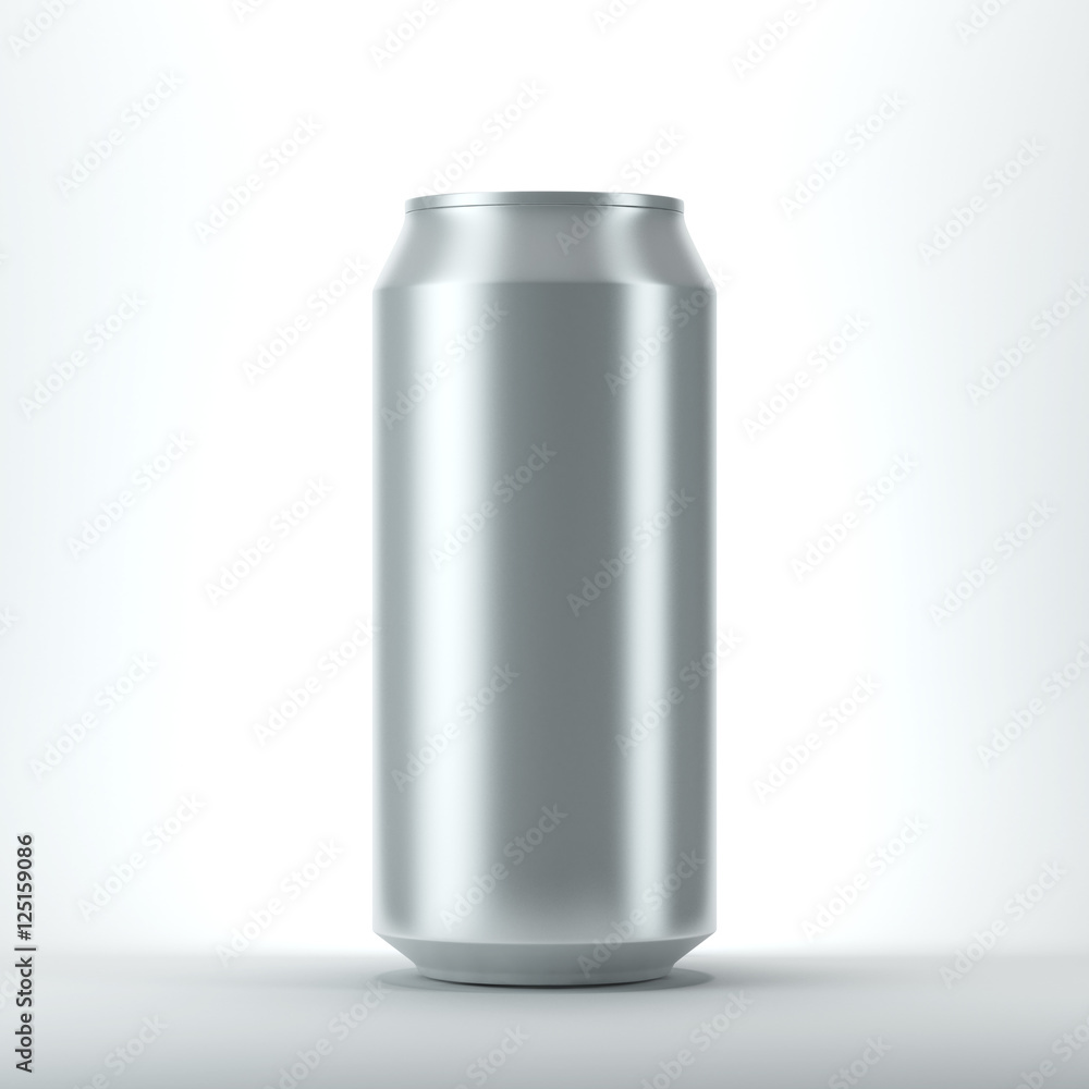 Blank aluminum can for beer and other drink. Isolated Mockup of tin can. 3d rendering Blank aluminum can for beer and other drink. Isolated Mockup of tin can. 3d rendering