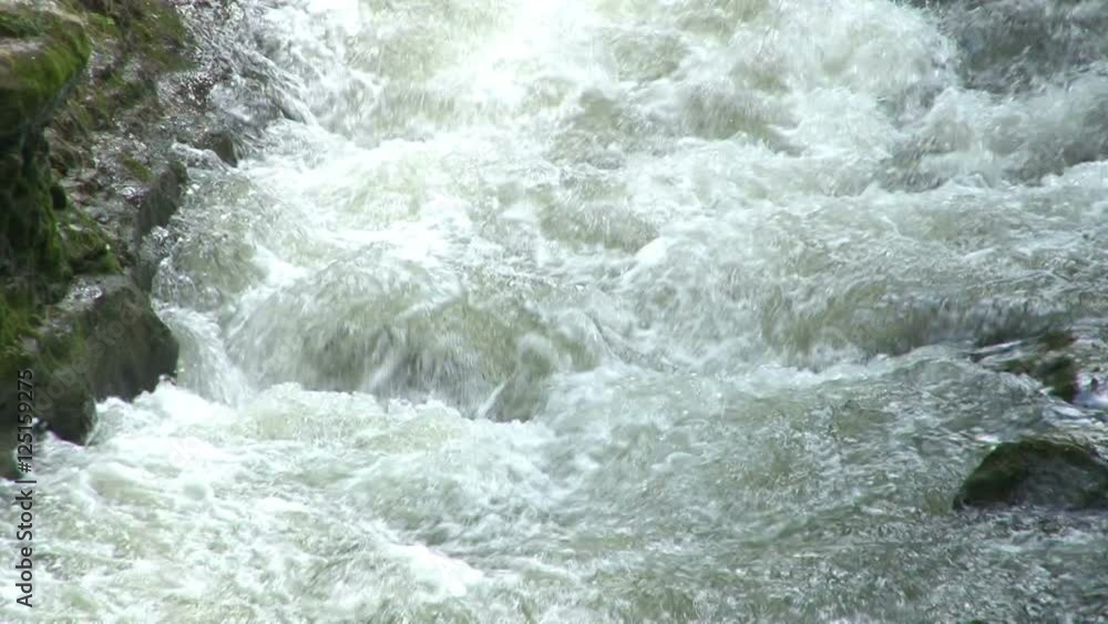 Close up of very rough water flowing through rocks and other dangerous area.
Close up of very rough water flowing through rocks and other dangerous area.