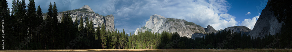 Panoramic view of Yosemite Valley.