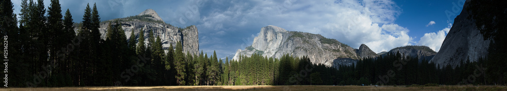 Panoramic view of Yosemite Valley. Panoramic view of Yosemite Valley.