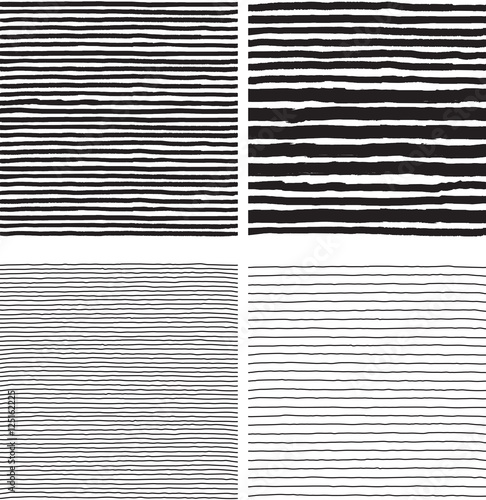 Set of Hatch abstract patterns. Vector seamless  backgrounds with hatch