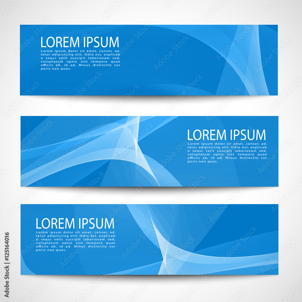 Fototapeta premium Abstract header white wave blue background vector design