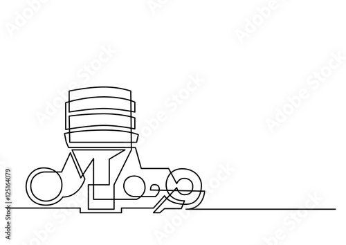 continuous line drawing of photo camera top view