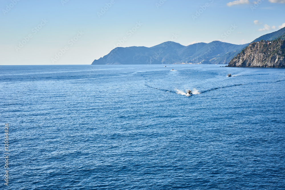 Dramatic coastline of Cinque Terre / Ocean View in Liguria - Italy 