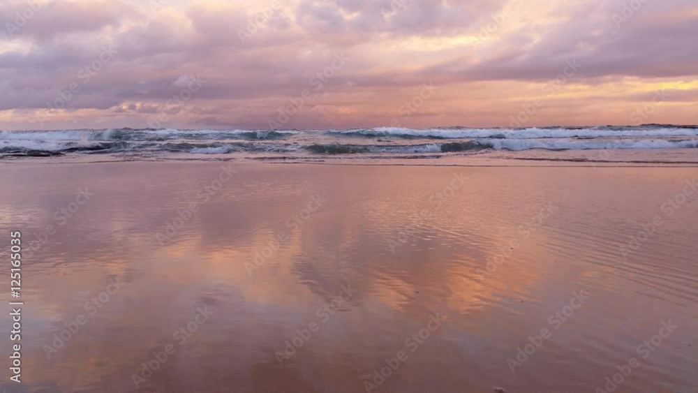 Warm sunset over beach seascaple Warm sunset over beach seascaple