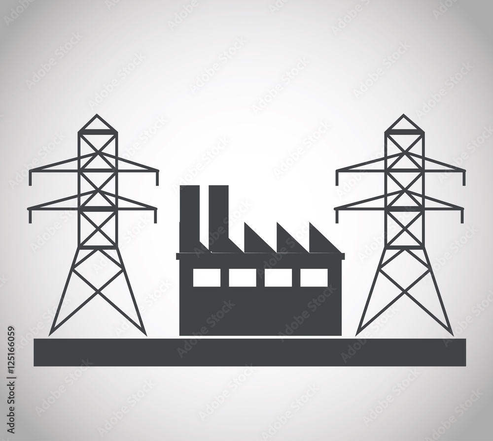 Energy tower and industry icon. Ecology renewable innovation and alternative theme. Vector illustration Energy tower and industry icon. Ecology renewable innovation and alternative theme. Vector illustration
