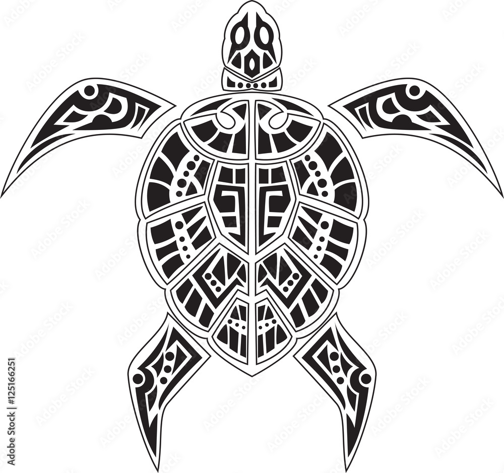 Obraz premium Tatuaż żółwie dla twojego projektu