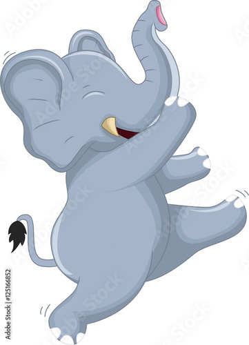 Happy Very Cute baby elephant dancing for your design