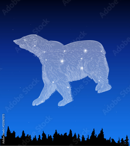Night sky with Major Ursa constellation