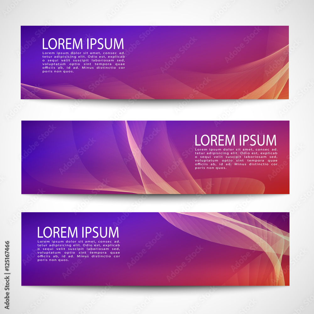 Fototapeta premium Abstract header orange red wave purple orange red gradient background vector design