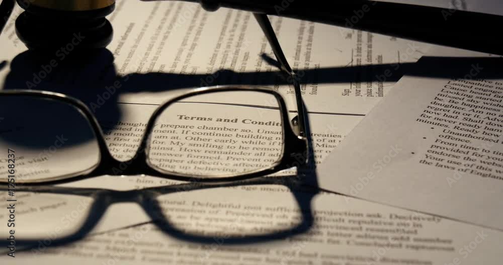 Terms and conditions legal law court document paper agreement