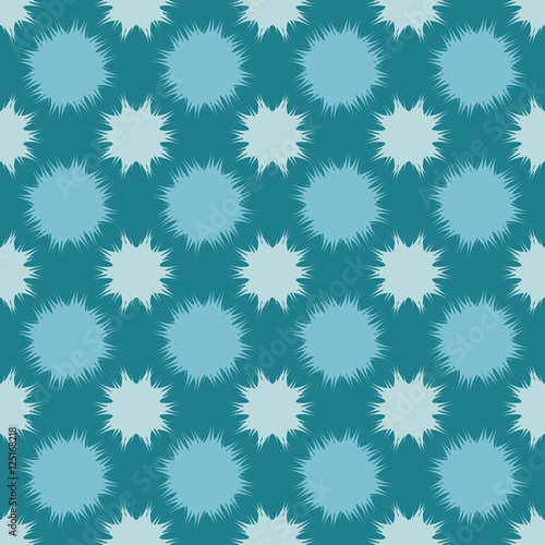Cute delicate seamless background pattern with ice starry blots  isolated on the blue fond. Vector illustration eps