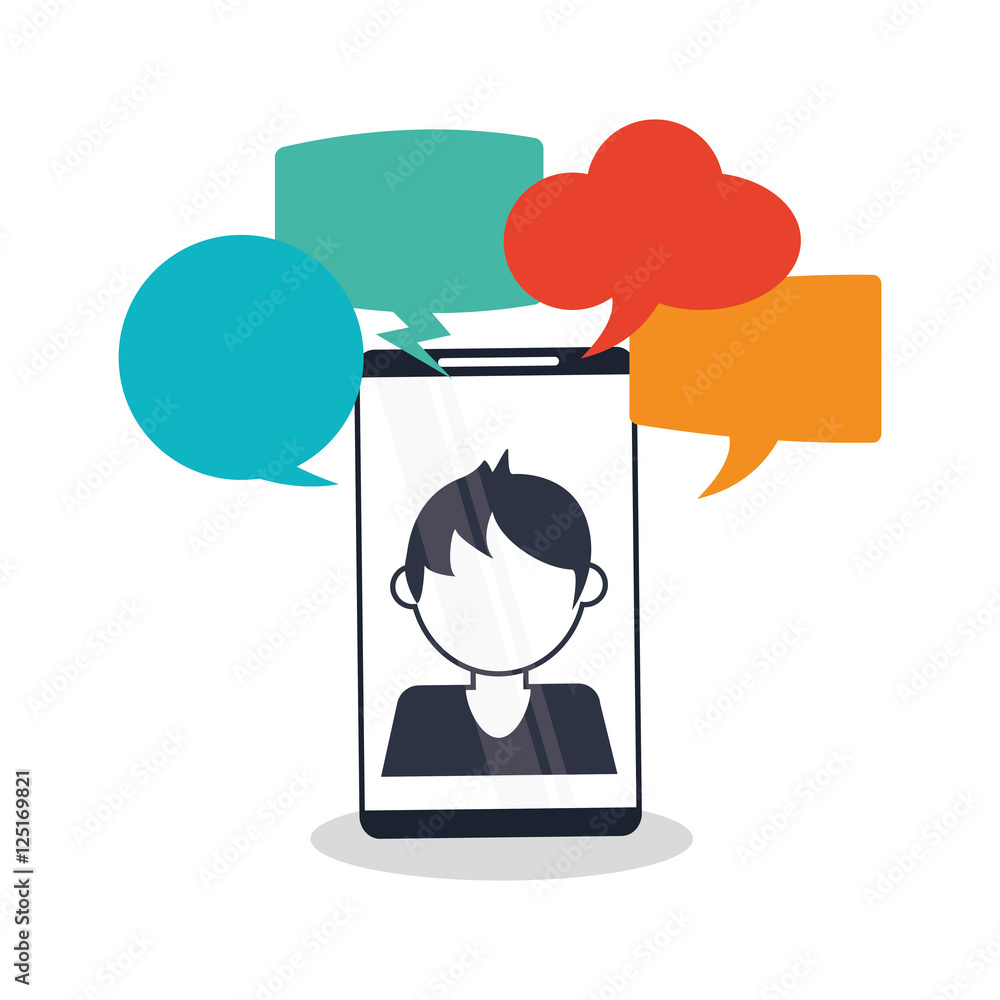 Smartphone and avatar man icon. Social media multimedia and communication theme. Colorful design. Vector illustration Smartphone and avatar man icon. Social media multimedia and communication theme. Colorful design. Vector illustration