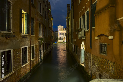 Venice cityscape at night  Grand Canal. Venice Italy