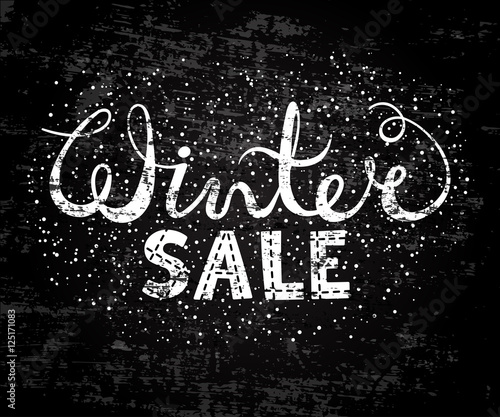 Winter sale text lettering. Seasonal shopping concept to design banners, price or label.