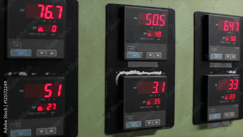Electric control panel at an oil production plant. Electric control panel at an oil production plant.