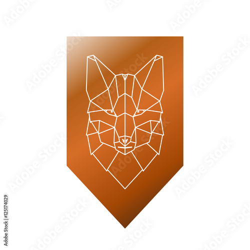 Fox geometric head sign. Vector illustration.