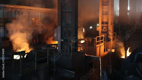 HD 1080: Working in a foundry. Shallow doff. 